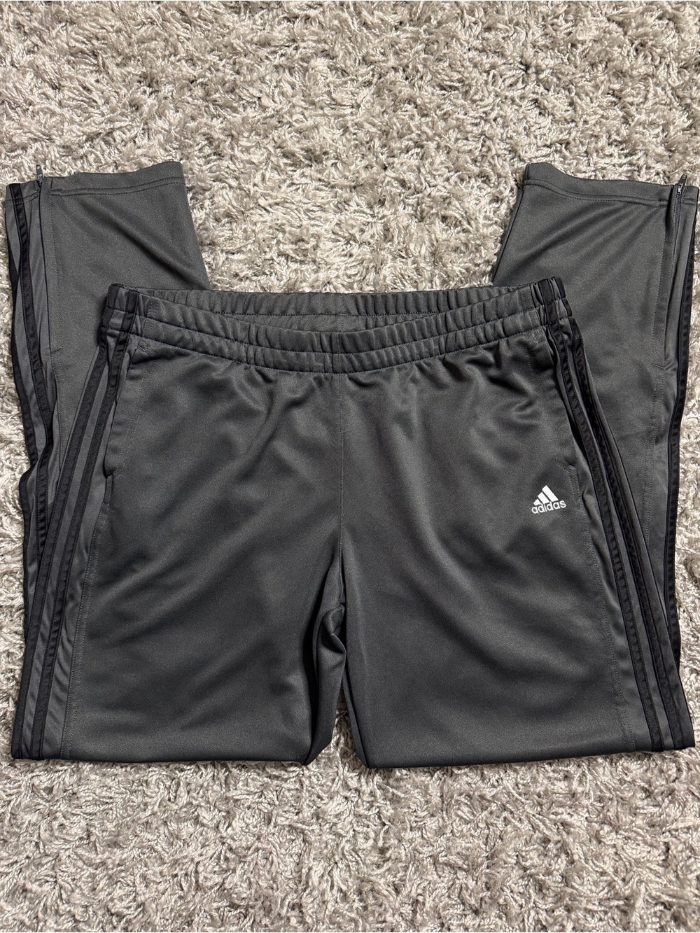 Adidas Gray Striped Sweatpants